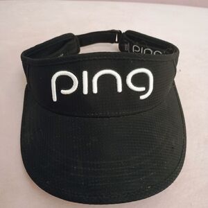 Ping Black Visor with White Embroidered Logo